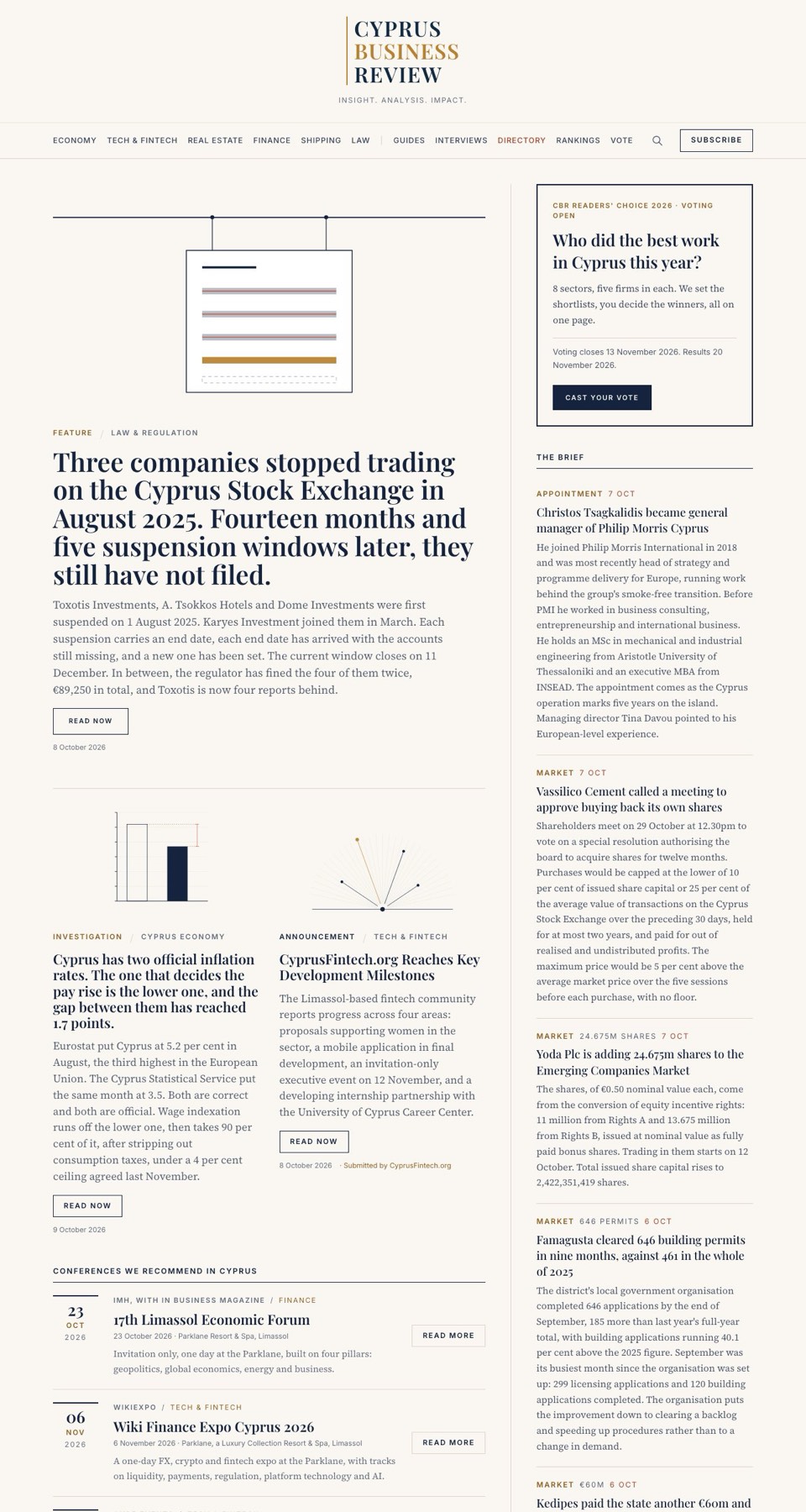 Cyprus Business Review home page