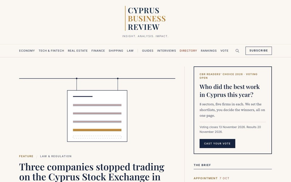 Cyprus Business Review website