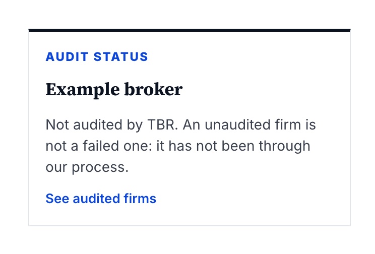 Not audited, working on the live site